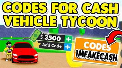 code vehicle tycoon|Roblox Vehicle Tycoon Codes 2023